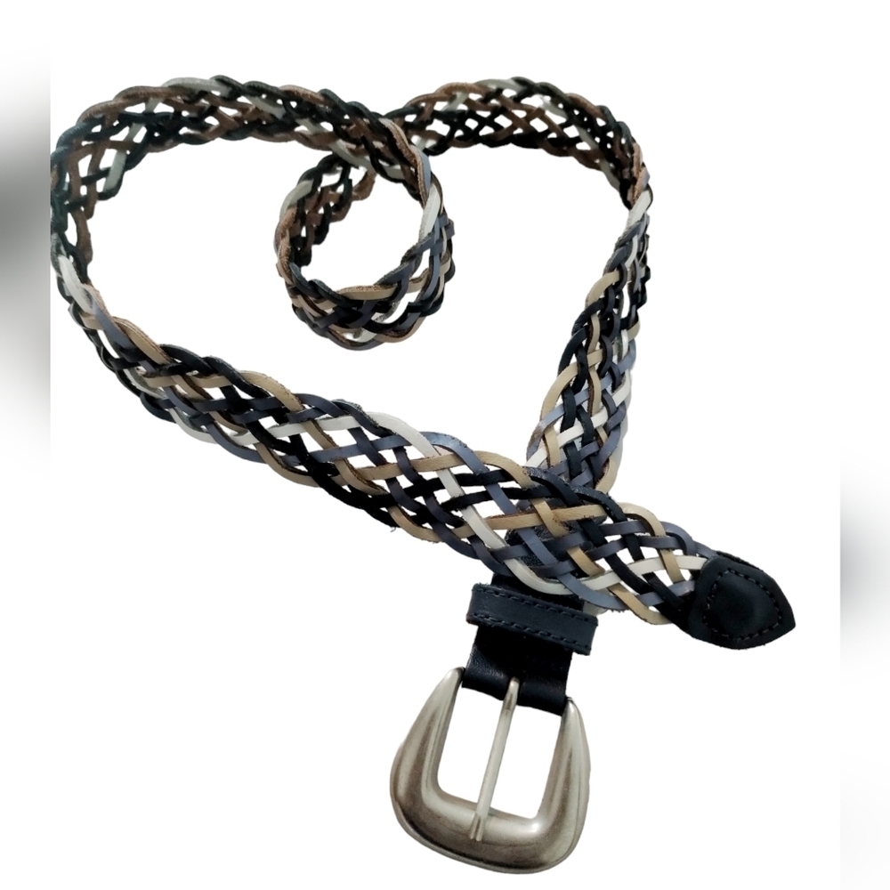 Vintage County Seat Multi Color‎ Leather Braided Belt Women's size Medium